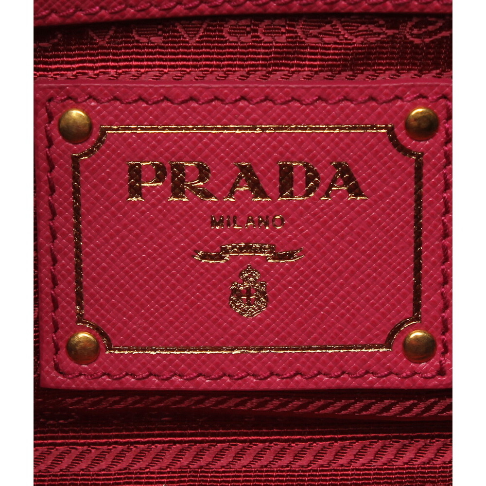 Prada Saffiano leather two-way handbag pink orange - Picture 4 of 6